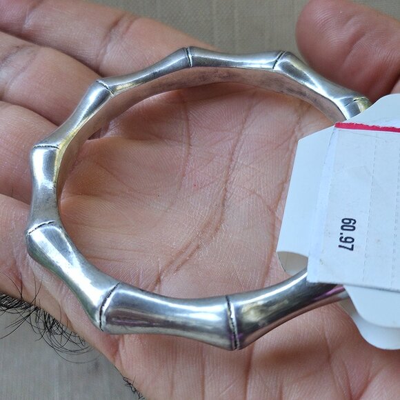 Savvy Cie Jewels Women Bracelet BS925 Silver Tone Wrist band New - Picture 9 of 10